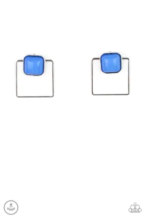 FLAIR and Square - Blue Jacket Earring