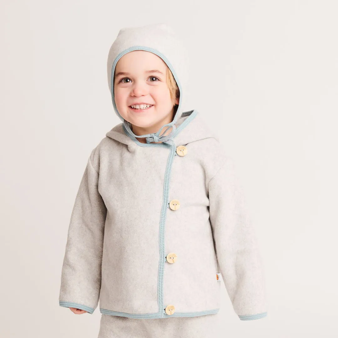 Fleece baby jacket "Fleece Grey/Stone Blue"