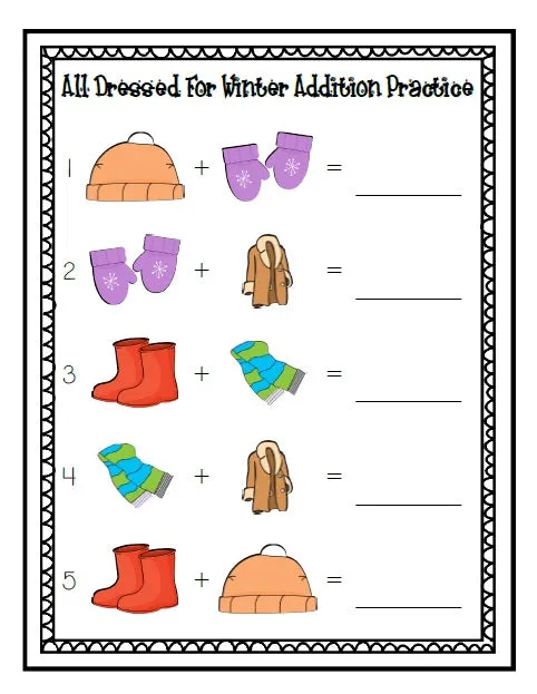 FREE All Dressed For Winter! Math Center Activities