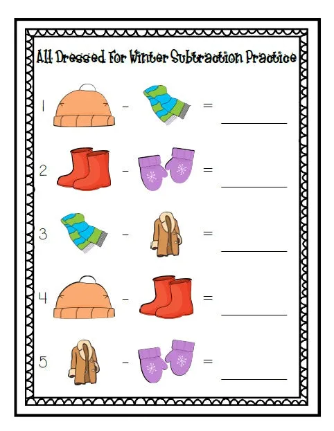 FREE All Dressed For Winter! Math Center Activities