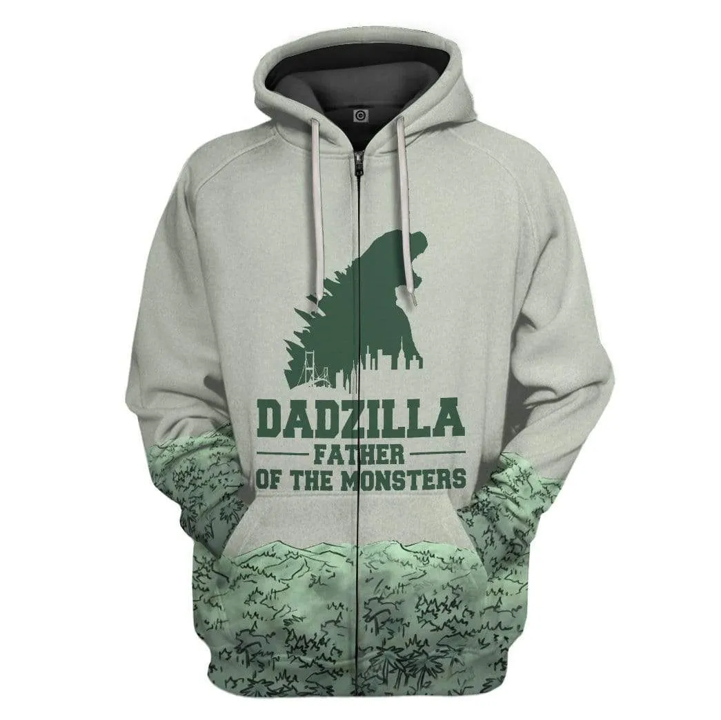 Gearhuman 3D Dadzilla And Zilla Jr Custom Hoodie Apparel