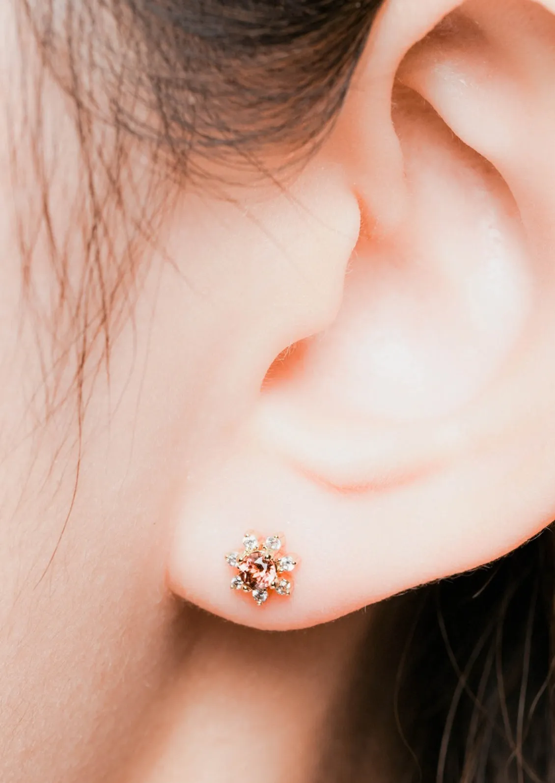 Gemstone Bloom Stud Earrings