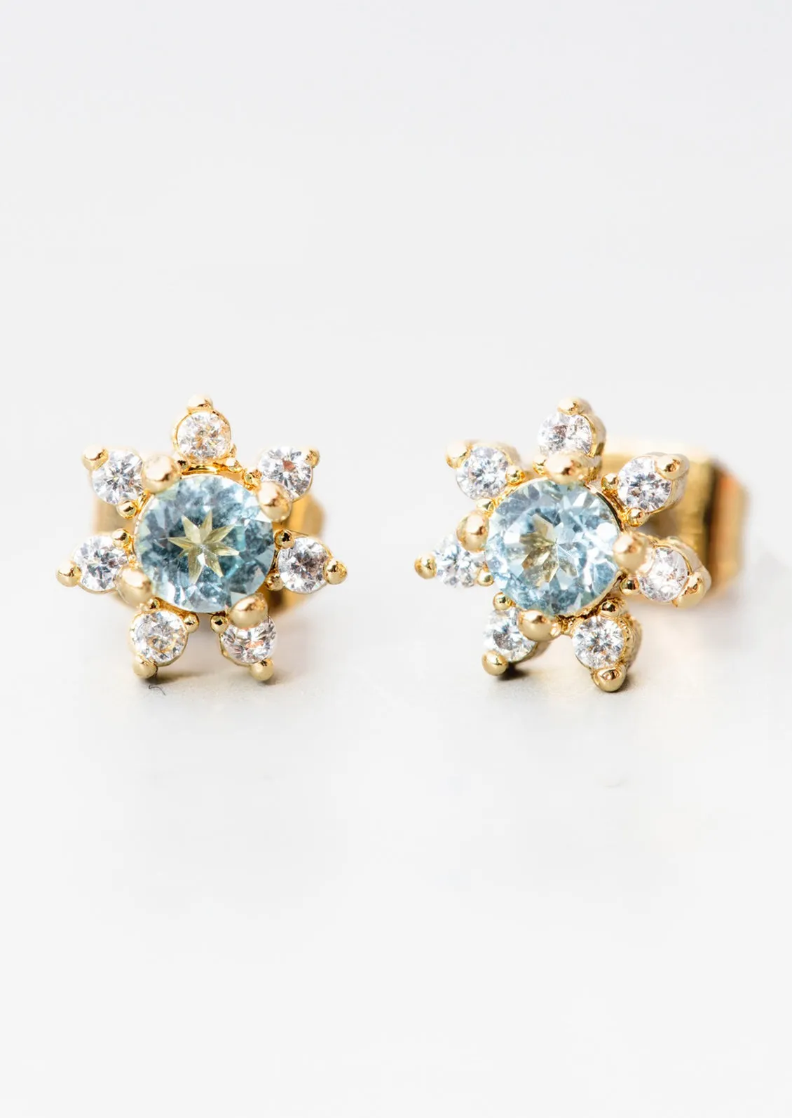 Gemstone Bloom Stud Earrings