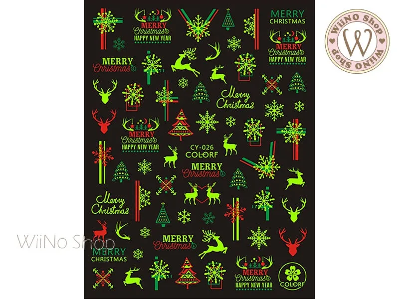 Glow in the Dark Christmas Adhesive Nail Art Sticker - 1 pc (CY-026)