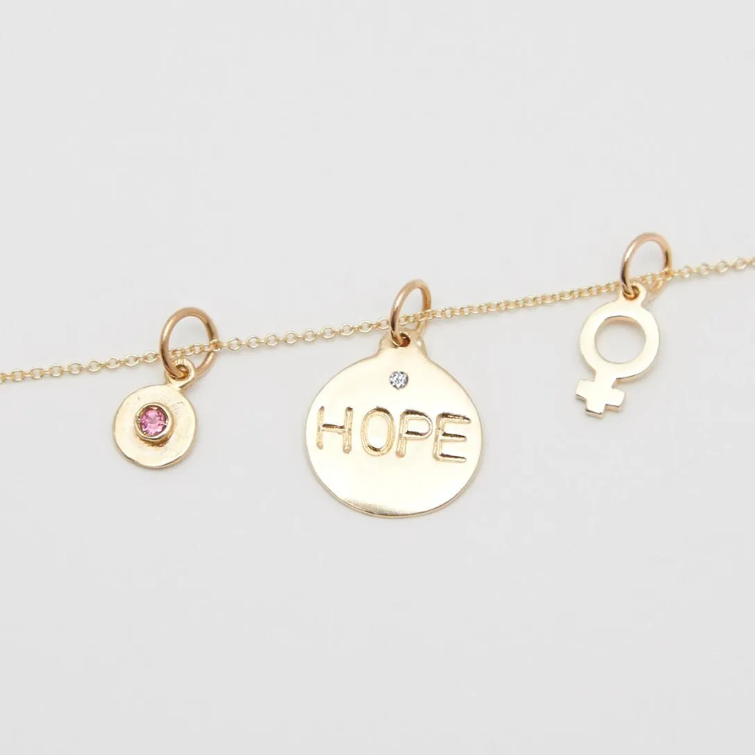 Hope Disk Charm With Diamond