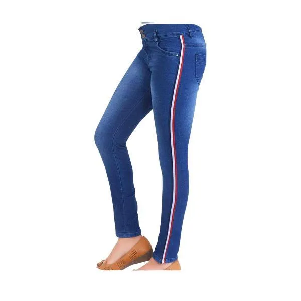 Ladies Striped Jeans