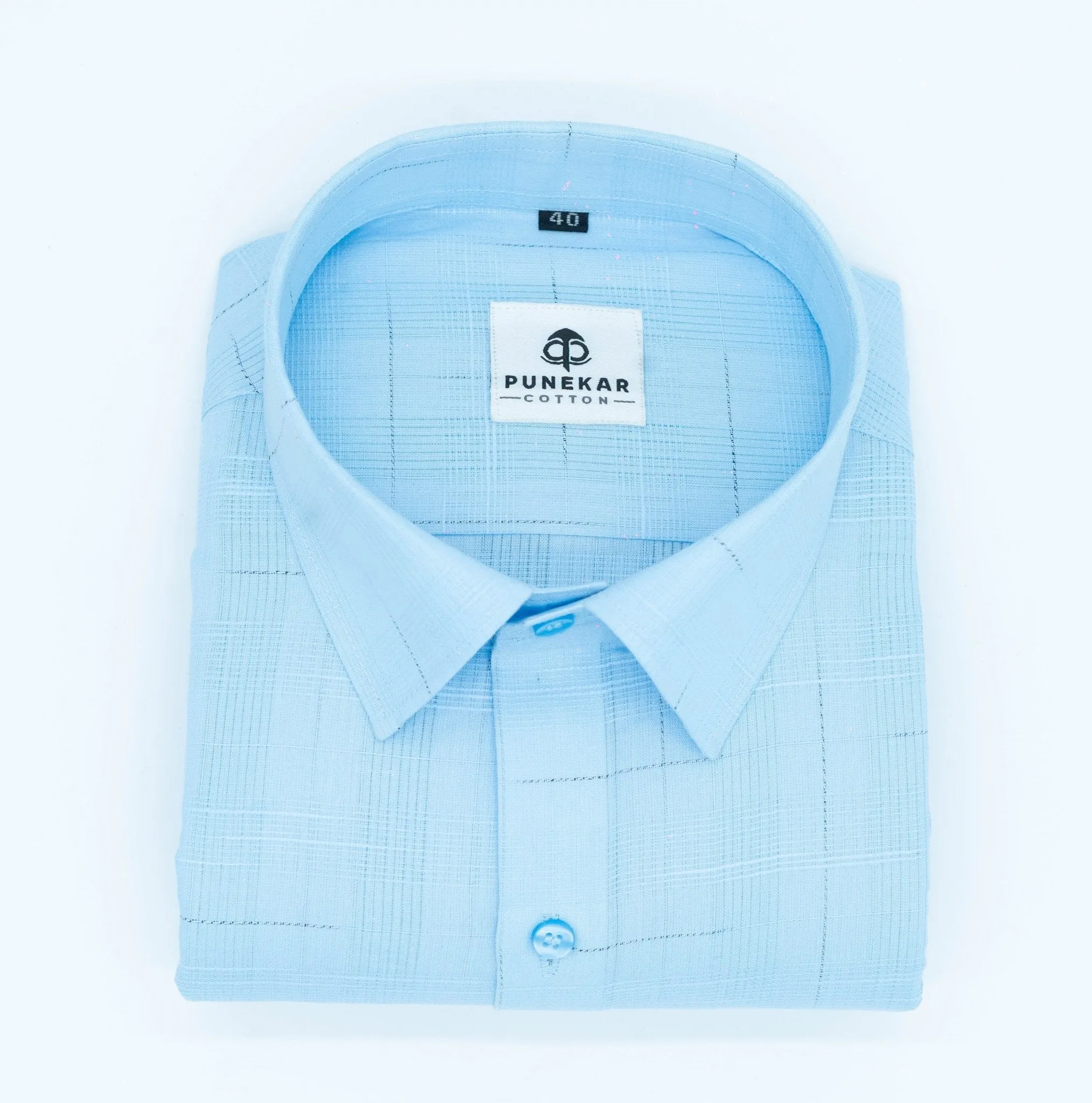 Light Blue Color Pure Cotton Shirts For Men