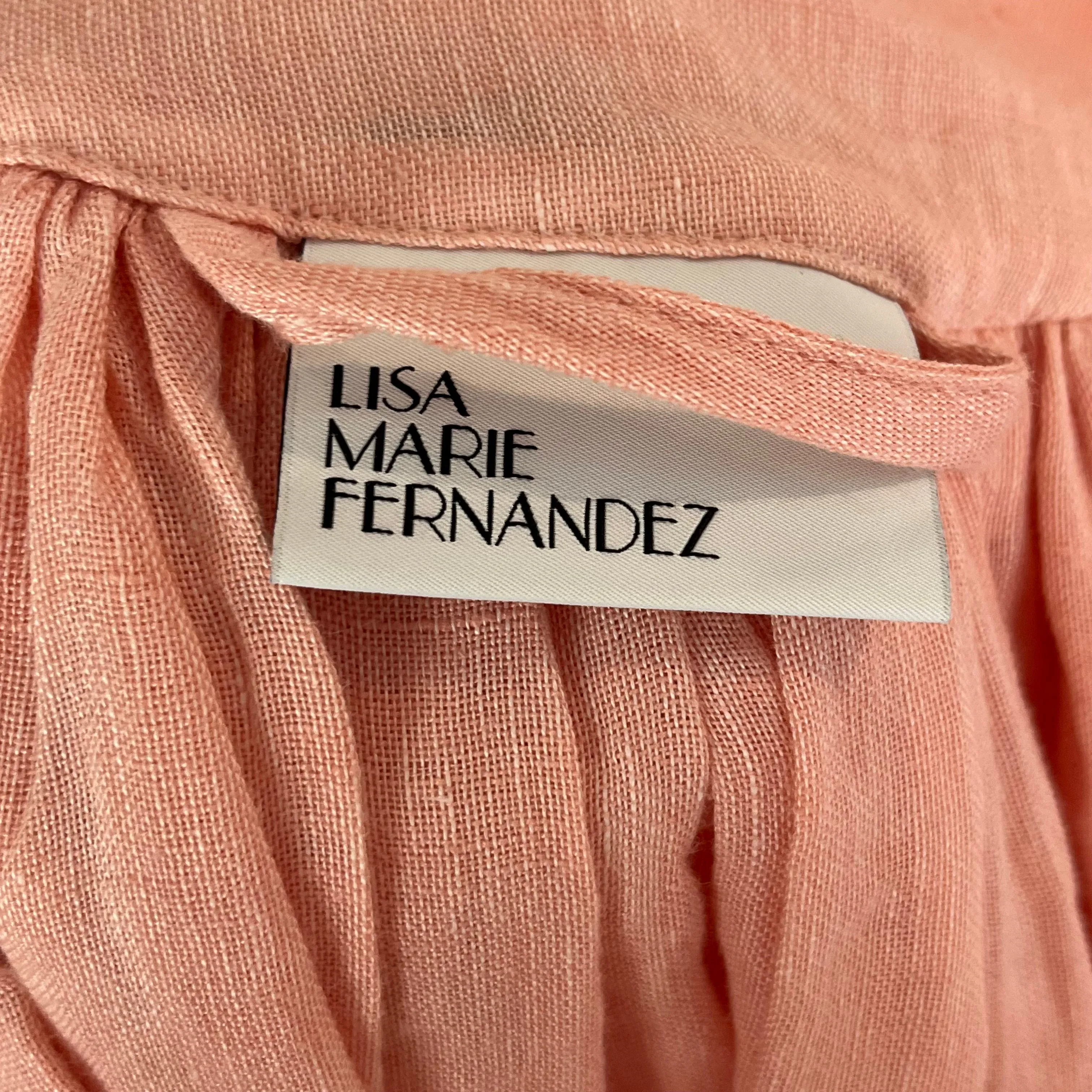 Lisa Marie Fernandez Brand New £510 Peach Gauze Belted Smock XS/S/M/L