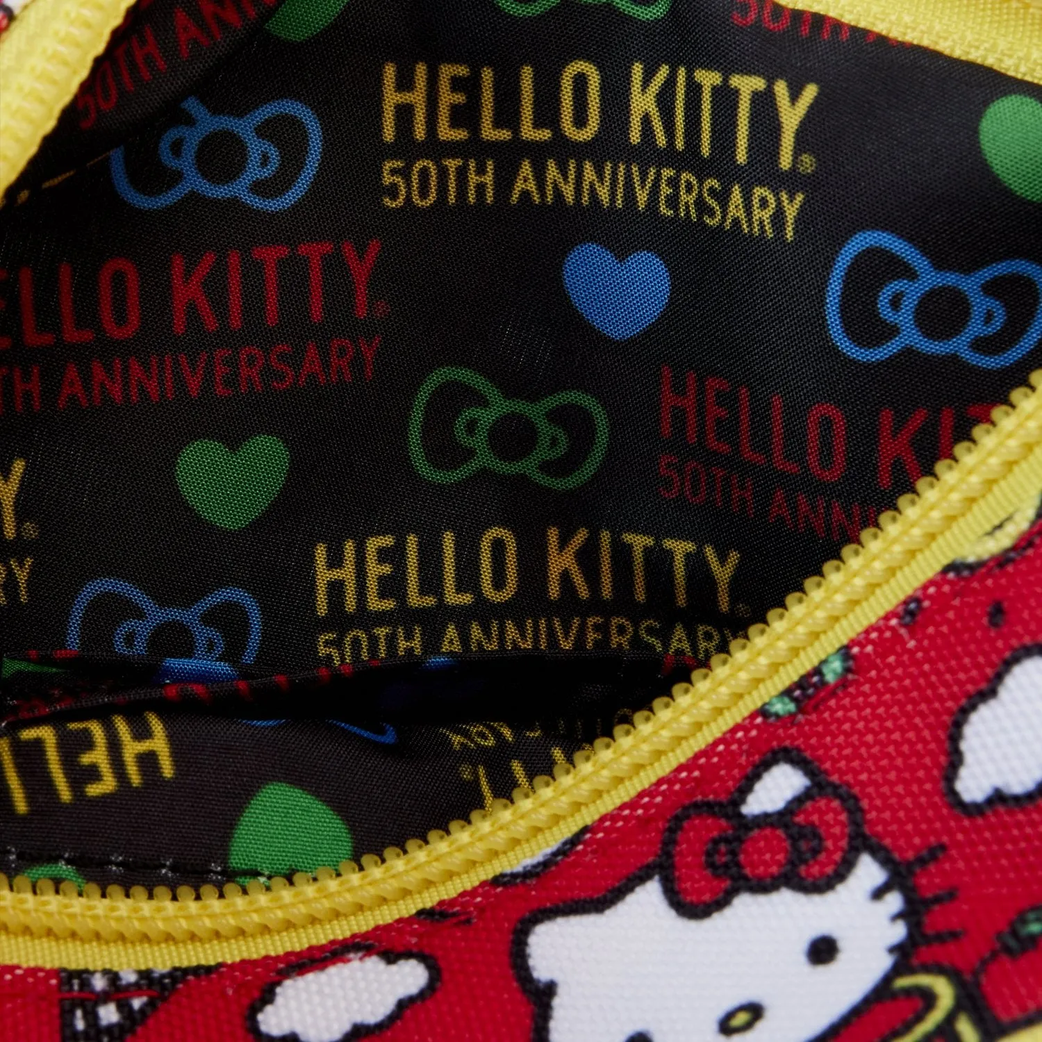 Loungefly Sanrio Hello Kitty 50th Anniversary Classic Allover Print Nylon Pouch Wristlet