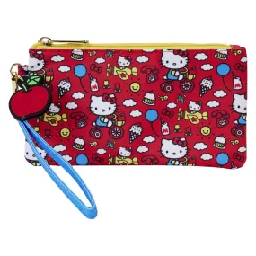 Loungefly Sanrio Hello Kitty 50th Anniversary Classic Allover Print Nylon Pouch Wristlet