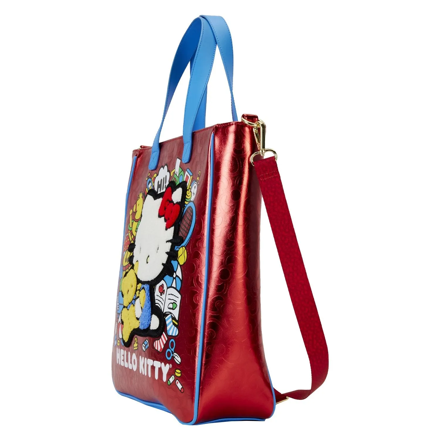 Loungefly Sanrio Hello Kitty 50th Anniversary Metallic Tote Bag with Coin Bag