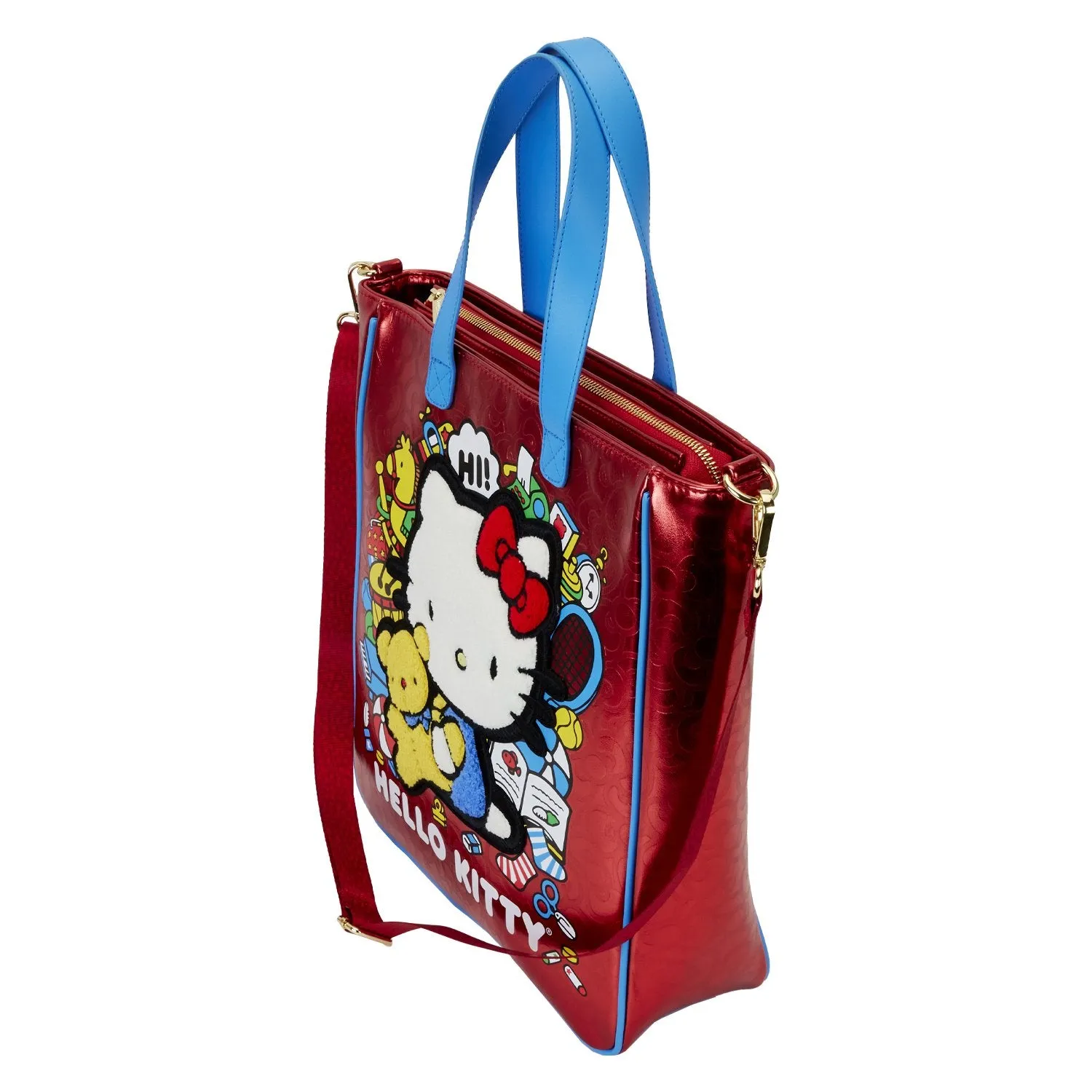 Loungefly Sanrio Hello Kitty 50th Anniversary Metallic Tote Bag with Coin Bag