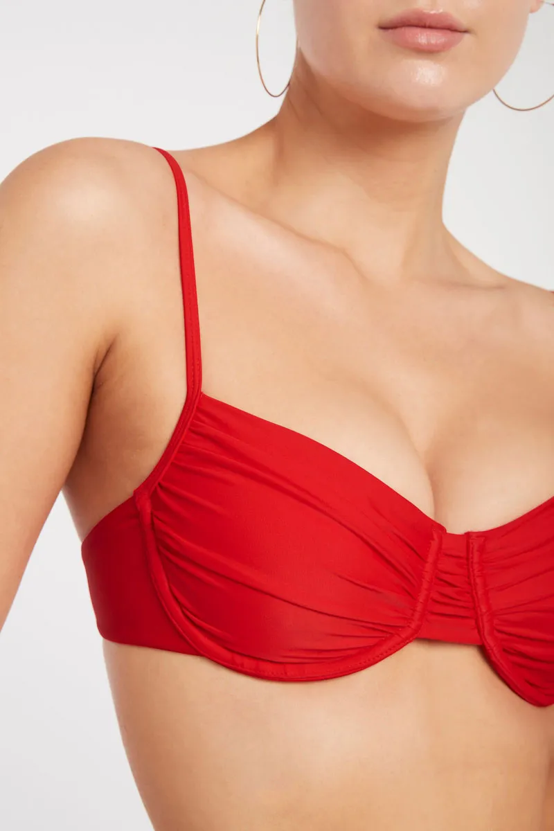 Lucia Balconette Bra Red