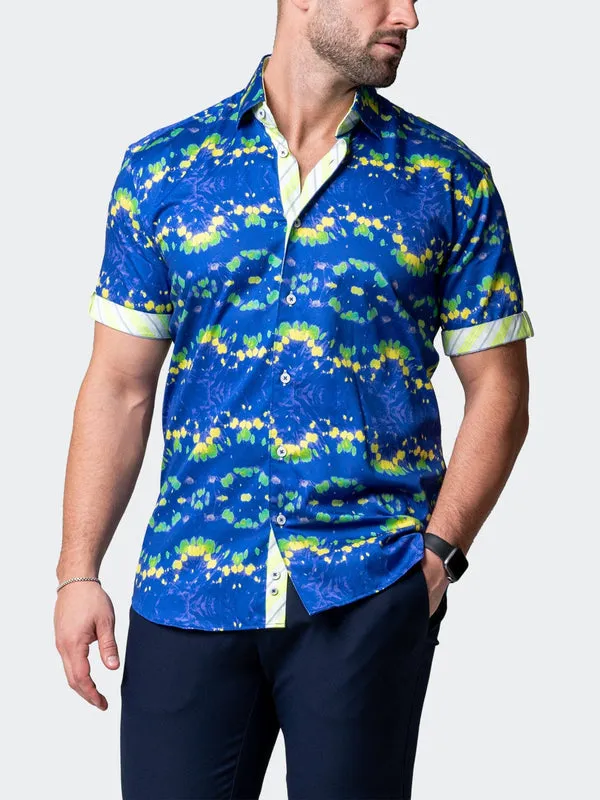 Maceoo Stretch Short-Sleeve Shirt | Galileo DyeGreen Blue