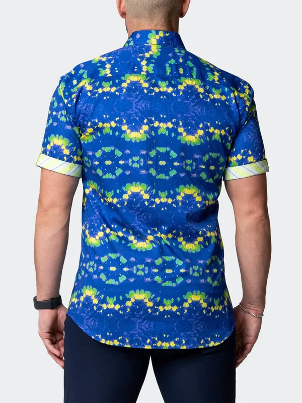 Maceoo Stretch Short-Sleeve Shirt | Galileo DyeGreen Blue