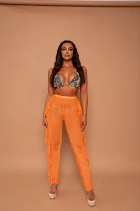 Orange Mesh Pants