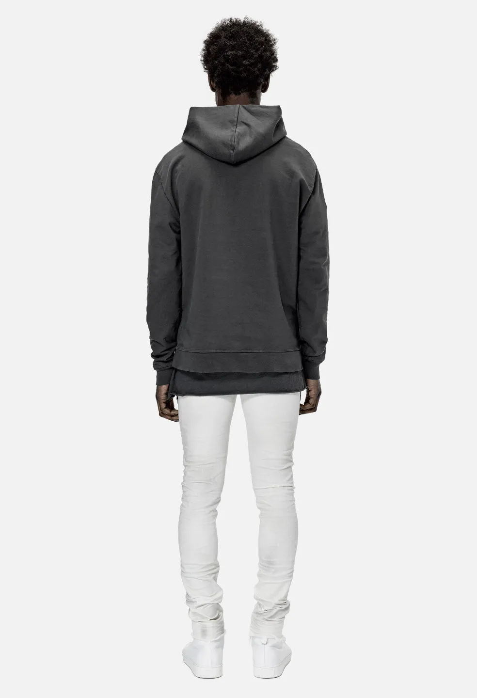 Oversized Cropped Hoodie / Charcoal