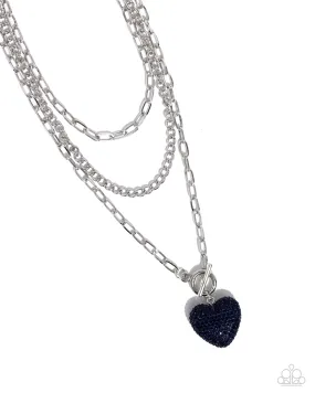 Paparazzi HEART Gallery Blue Necklace & Earring Set