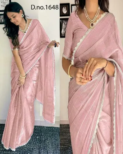 Pastel Premium Burberry Jimmy Choo Silk Partywear Saree