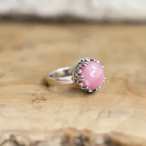 Pink Opal Ring  - Majestic Pink Opal Stacker - .925 Sterling Silver - Unique Silversmith