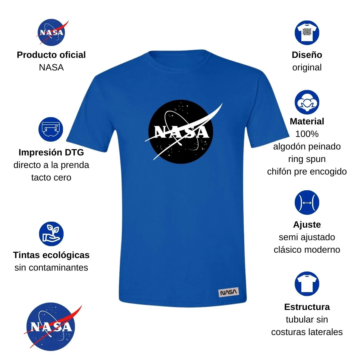 Playera Hombre Nasa Monocromático