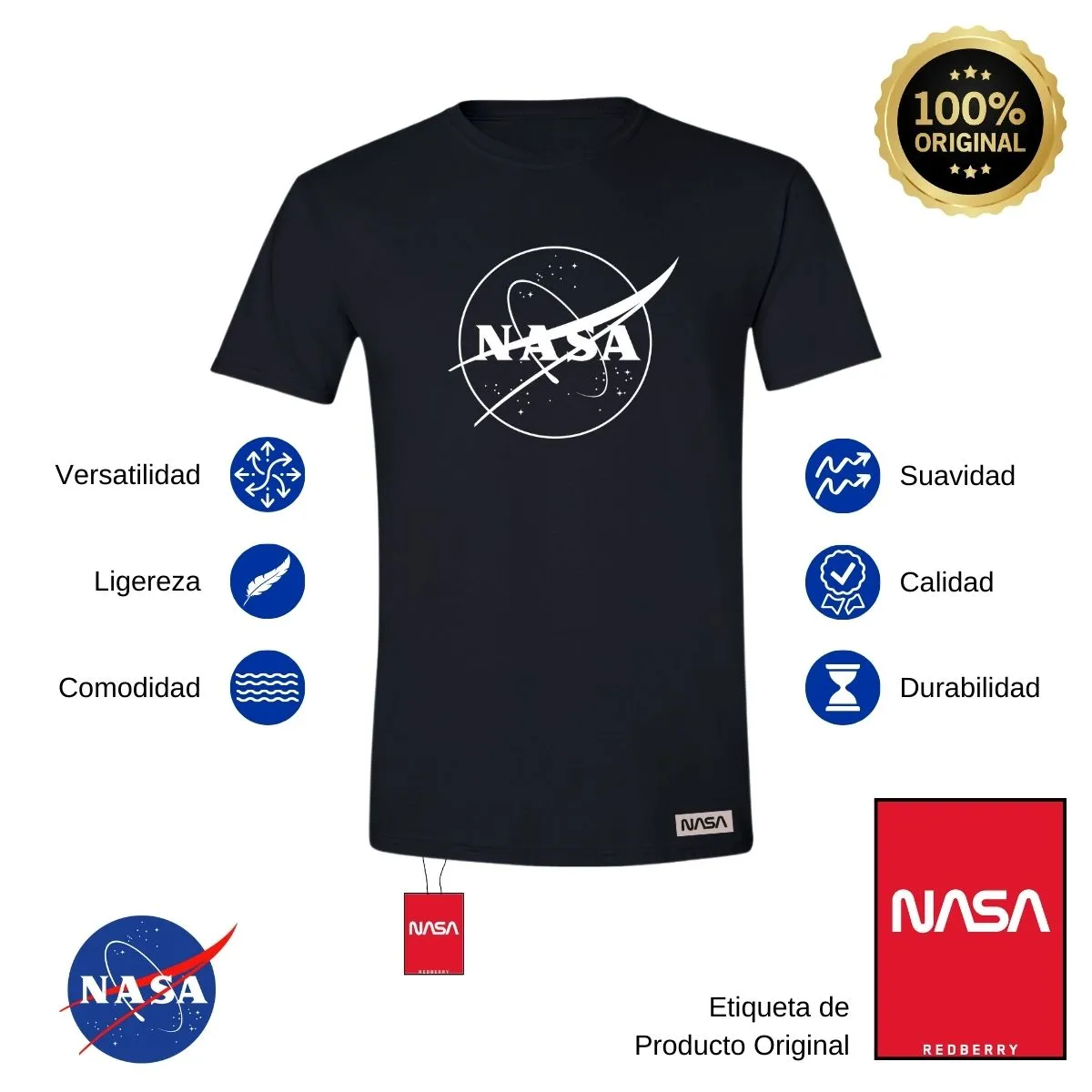 Playera Hombre Nasa Monocromático