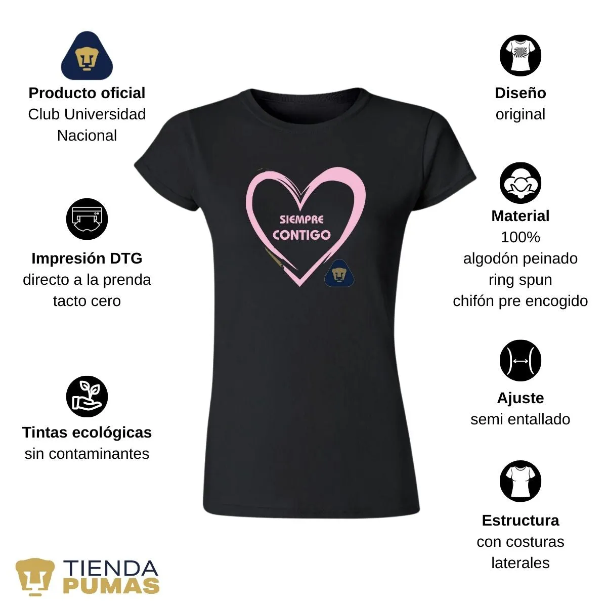 Playera Mujer Pumas UNAM Contigo 2