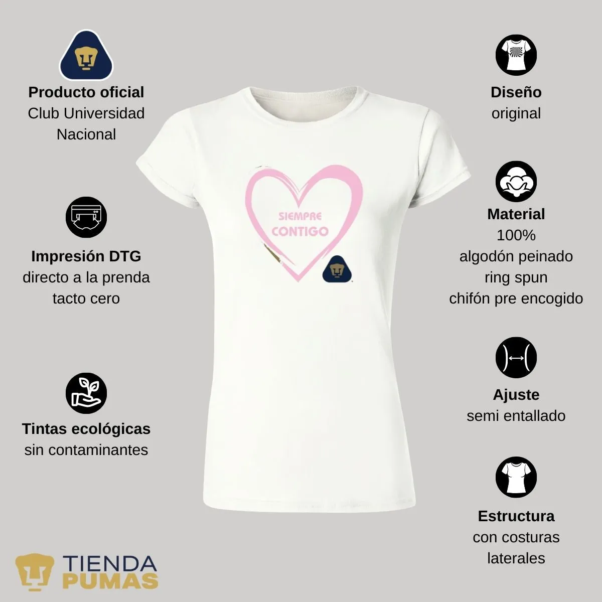 Playera Mujer Pumas UNAM Contigo 2