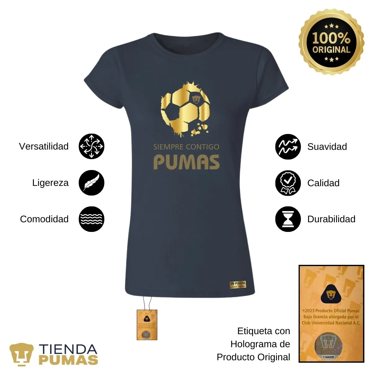 Playera Mujer Pumas UNAM Ed Limitada 2 Siempre contigo