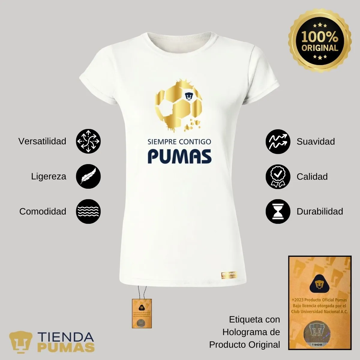 Playera Mujer Pumas UNAM Ed Limitada 2 Siempre contigo