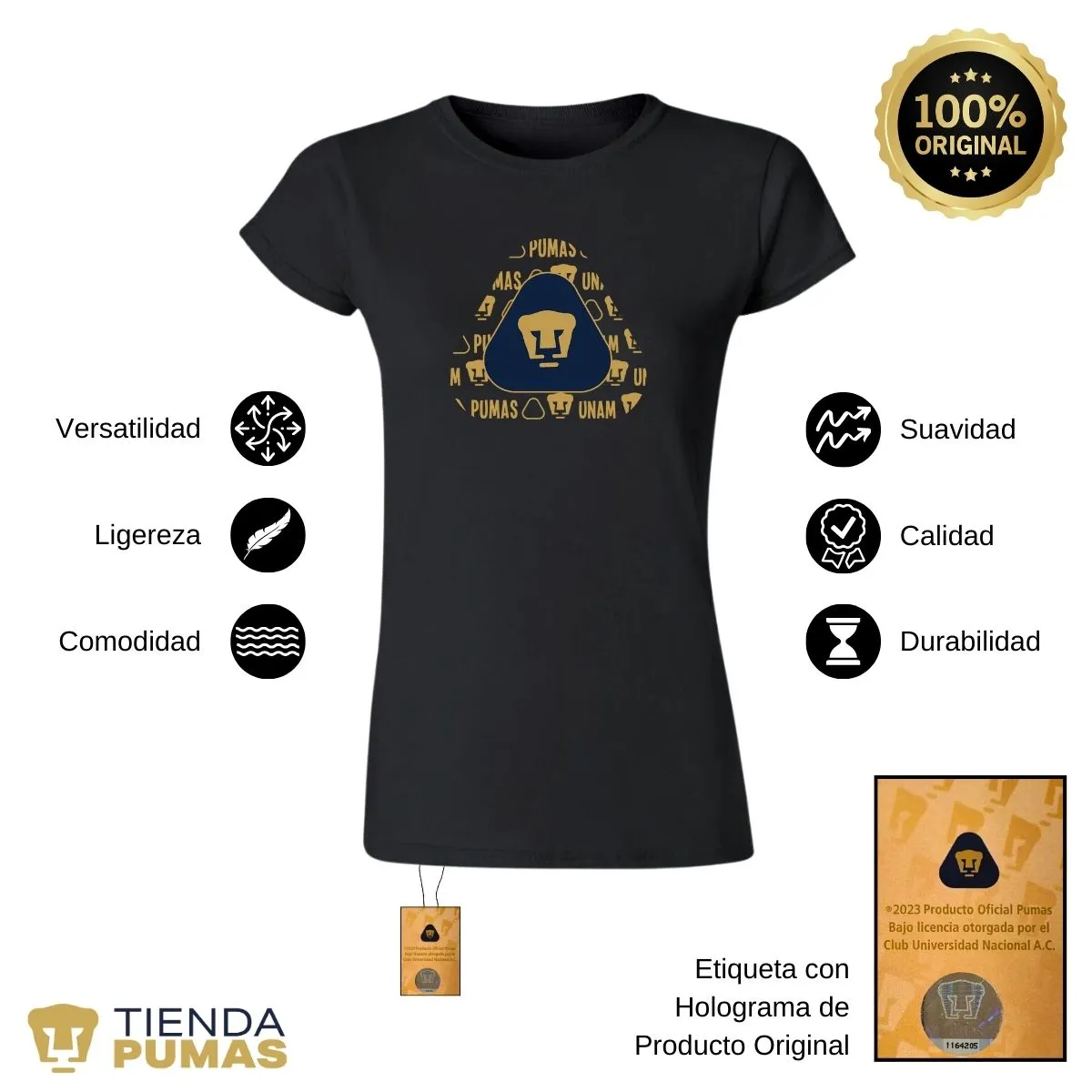 Playera Mujer Pumas UNAM triangular