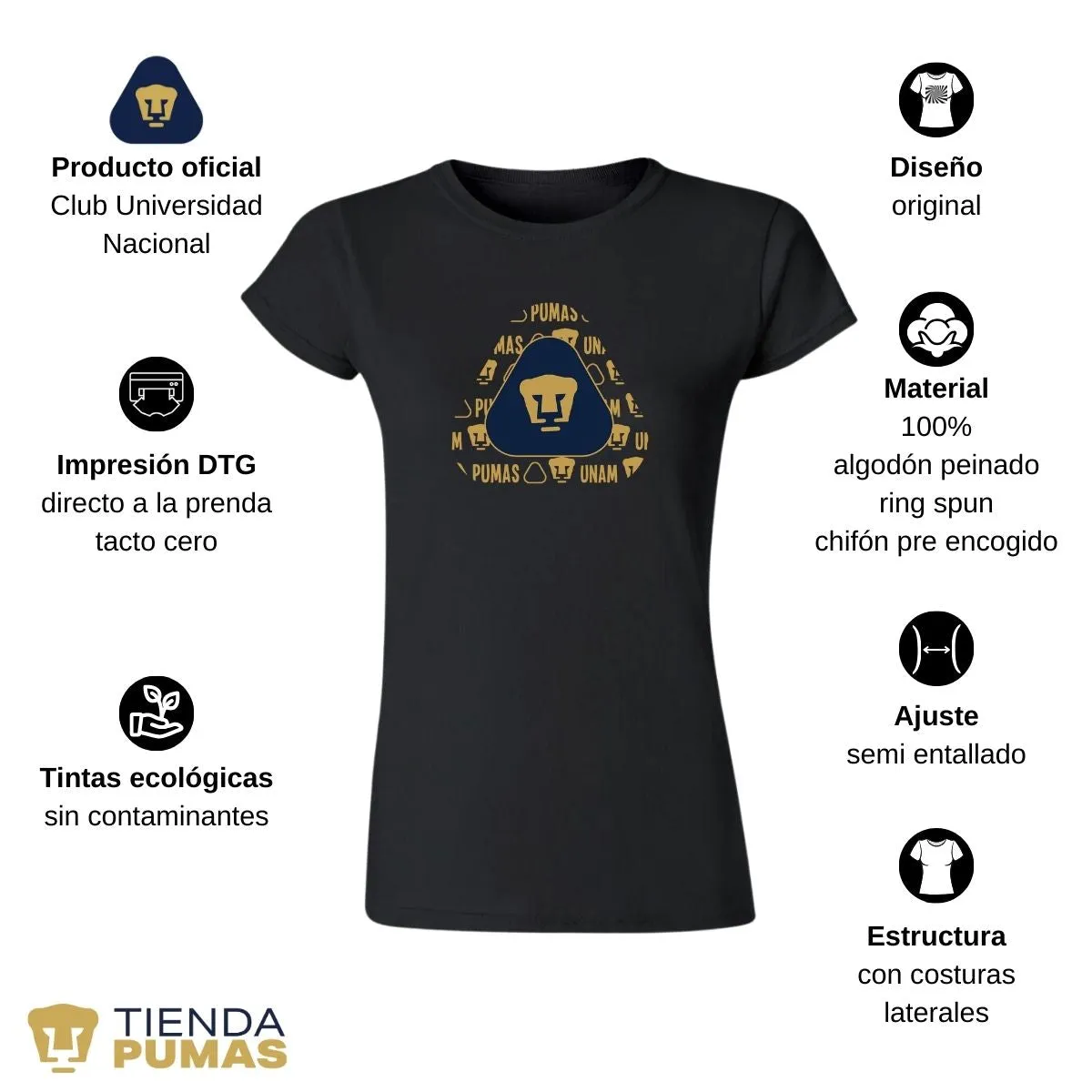 Playera Mujer Pumas UNAM triangular