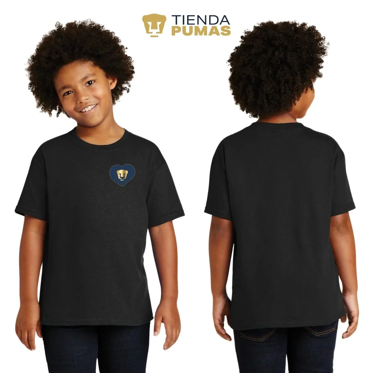 Playera Nios Pumas UNAM Corazón Bordado