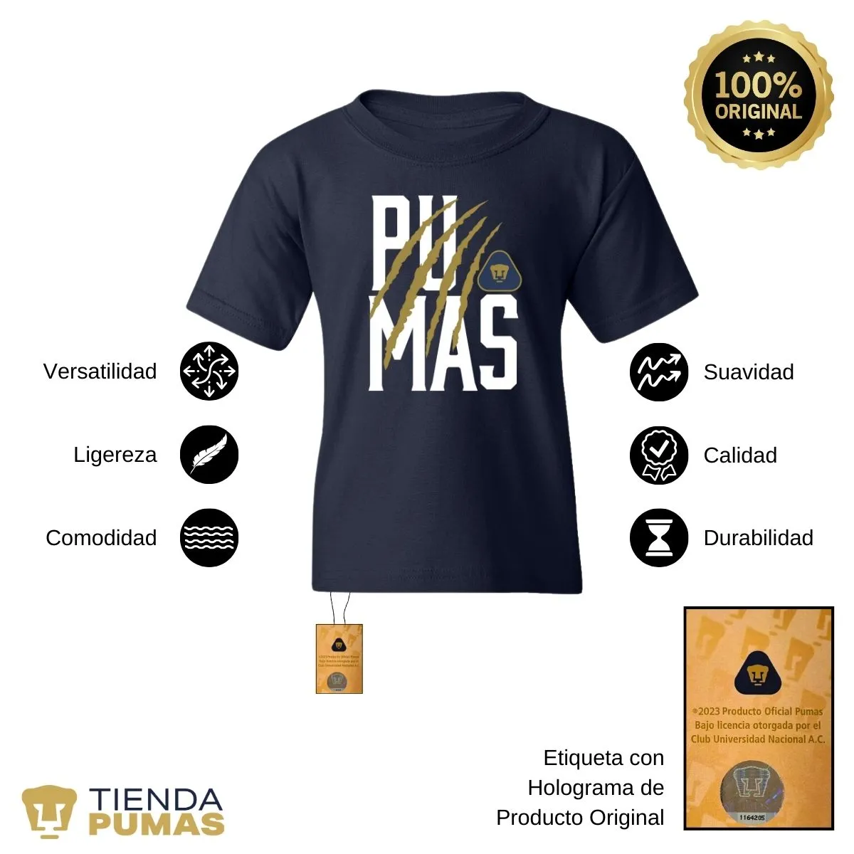 Playera Nios Pumas UNAM Garra