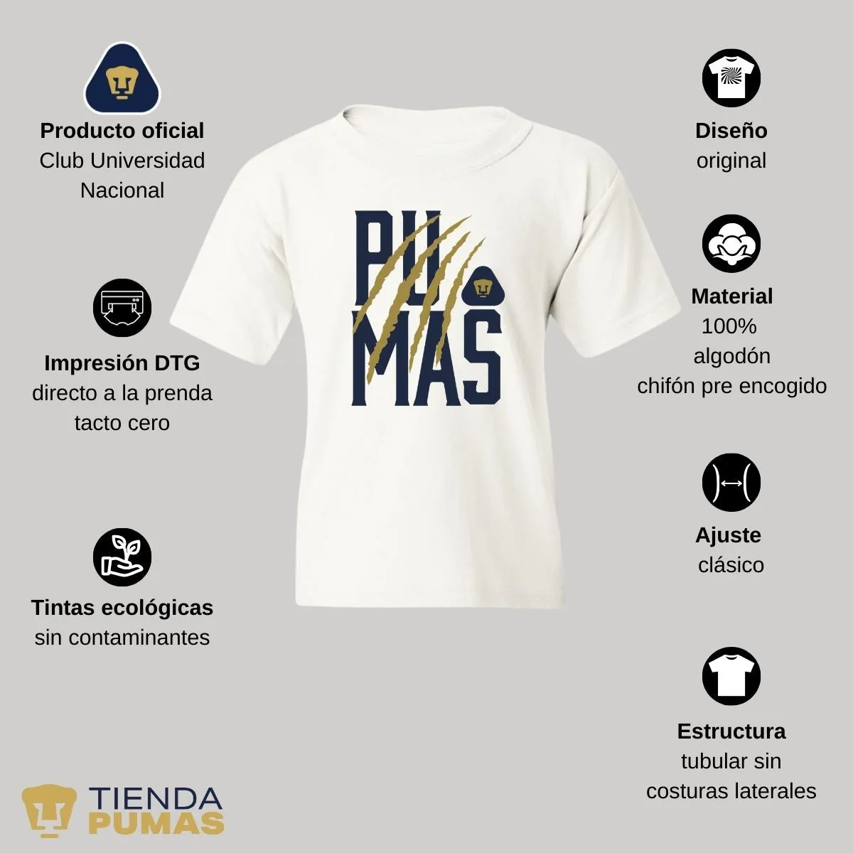 Playera Nios Pumas UNAM Garra