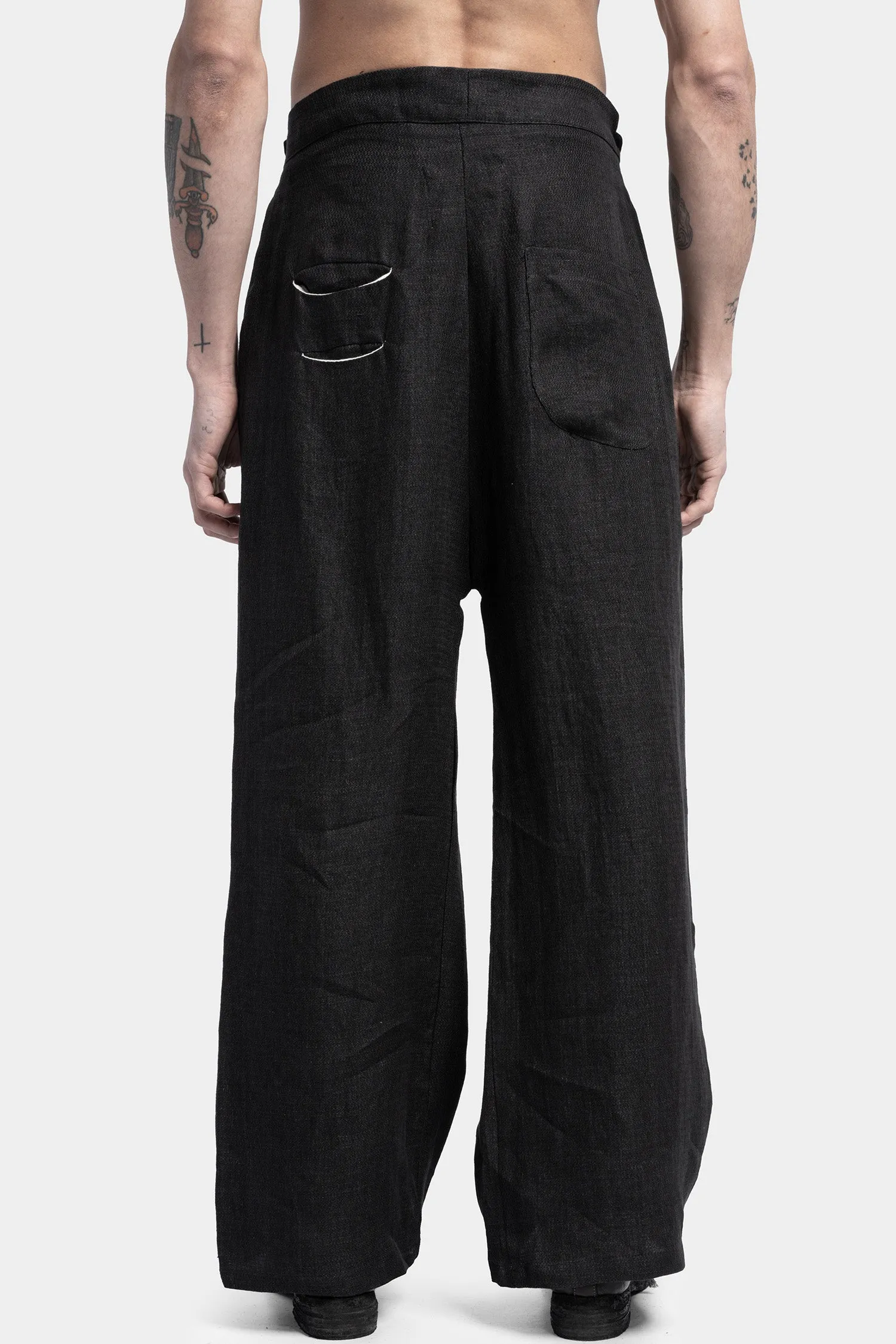 Pleated oversized linen pants