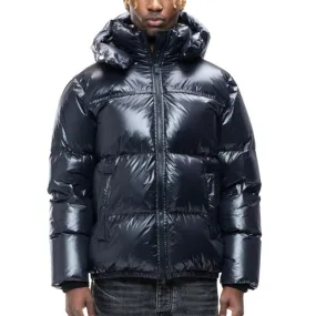 Purple Brand Black Nylon Puffer Jacket