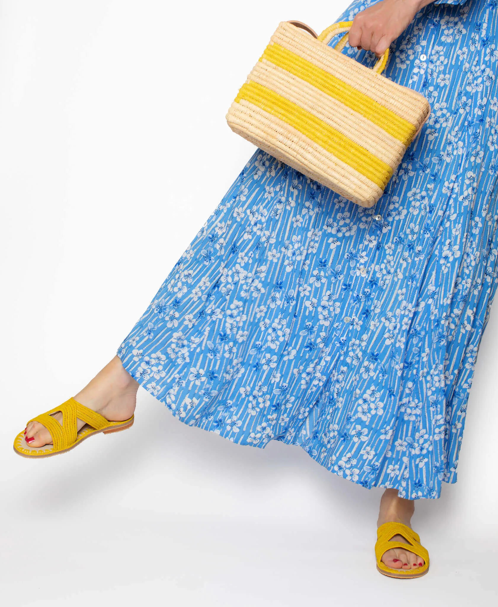 Raffia Slippers Habeeba in Yellow