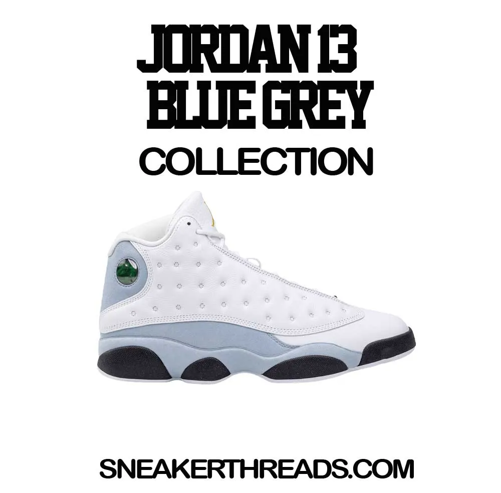 Retro 13 Blue Grey Shirt - Social Distance - White