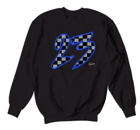 Retro 9 Racer Blue Sweater - Checkered - Black