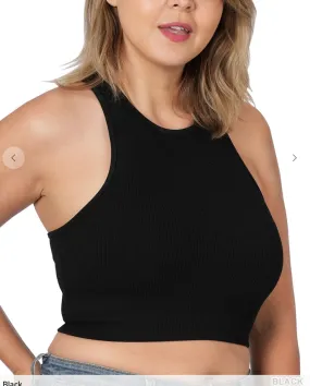 Ribbed Seamless Cropped Tank 1X/2X & 2X/3X