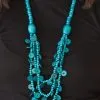 Safari Samba Blue – Paparazzi Wood Necklace