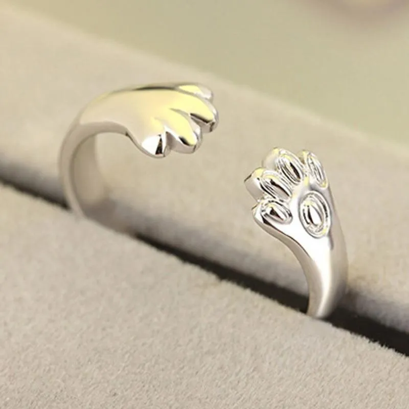 Silver Paws Adorable Silver Adjustable Ring or Toe Ring