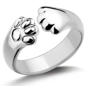 Silver Paws Adorable Silver Adjustable Ring or Toe Ring