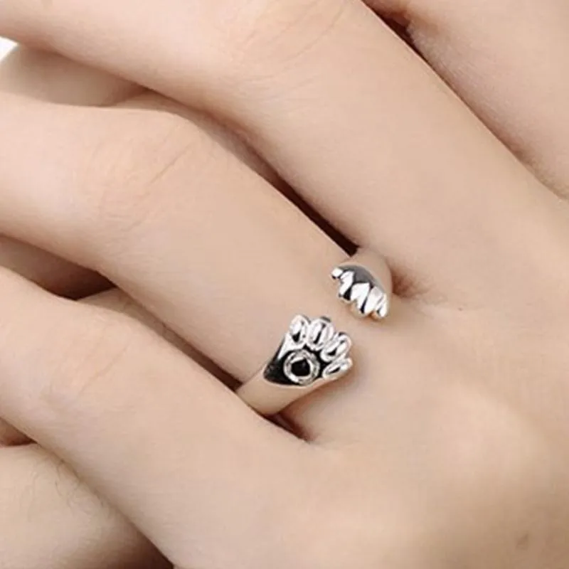 Silver Paws Adorable Silver Adjustable Ring or Toe Ring