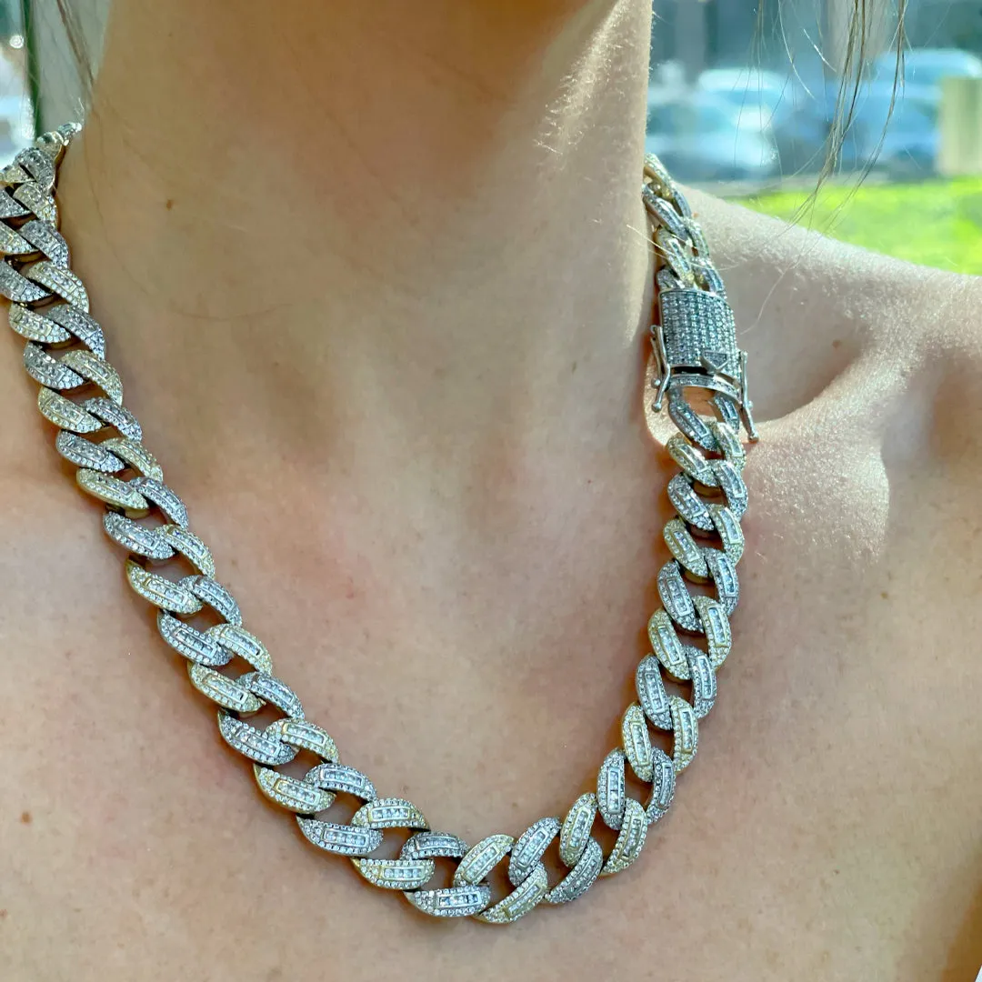 Silver Plated Cooper Cuban Link Chain