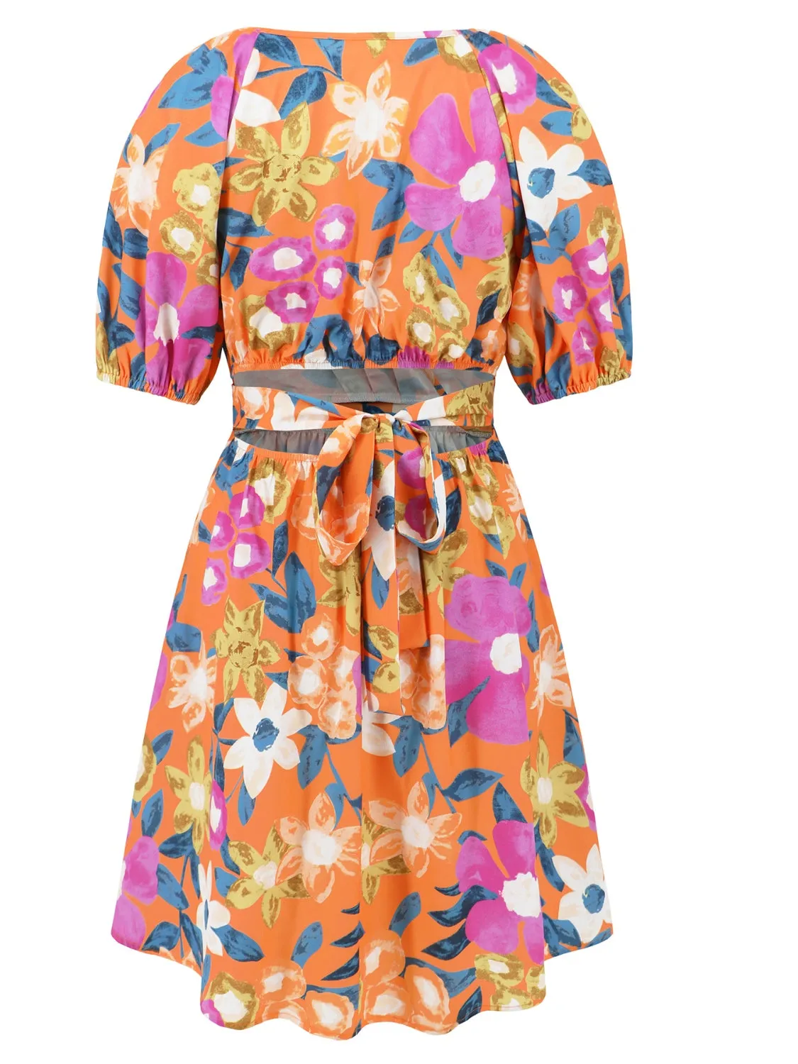 Sunset and Swim  Printed Surplice Short Sleeve Dress