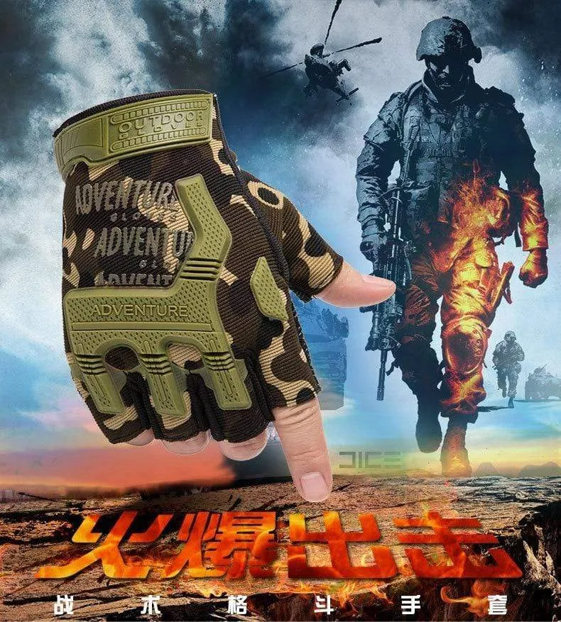 Tactical Gloves Camouflage Military Mittens For Fitness Gym Male Antiskid Motocycle Men Women Moto Half Finger Gloves