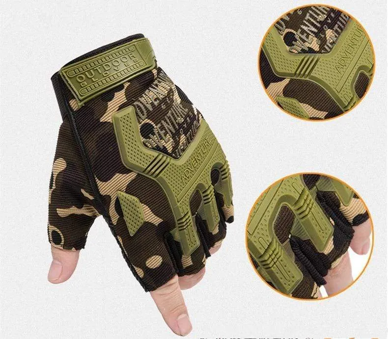 Tactical Gloves Camouflage Military Mittens For Fitness Gym Male Antiskid Motocycle Men Women Moto Half Finger Gloves