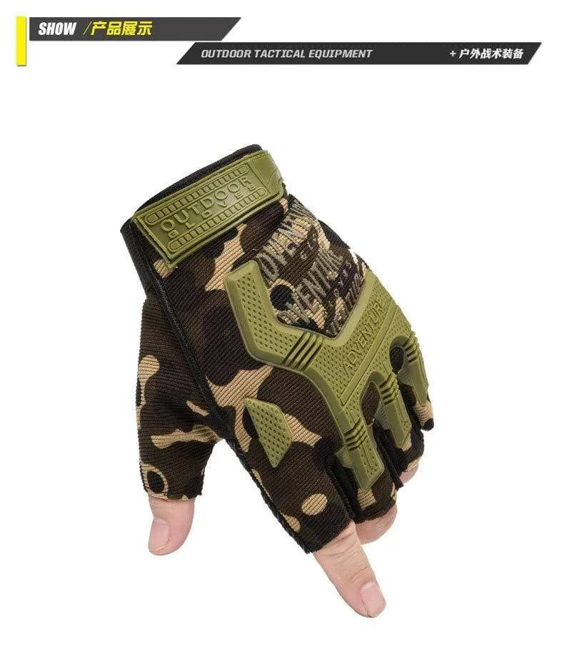 Tactical Gloves Camouflage Military Mittens For Fitness Gym Male Antiskid Motocycle Men Women Moto Half Finger Gloves